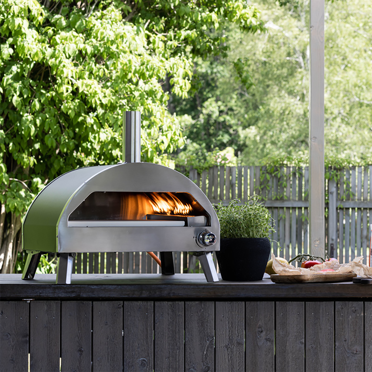 Pizzaoven Luciano - voor buiten - gas Zwart