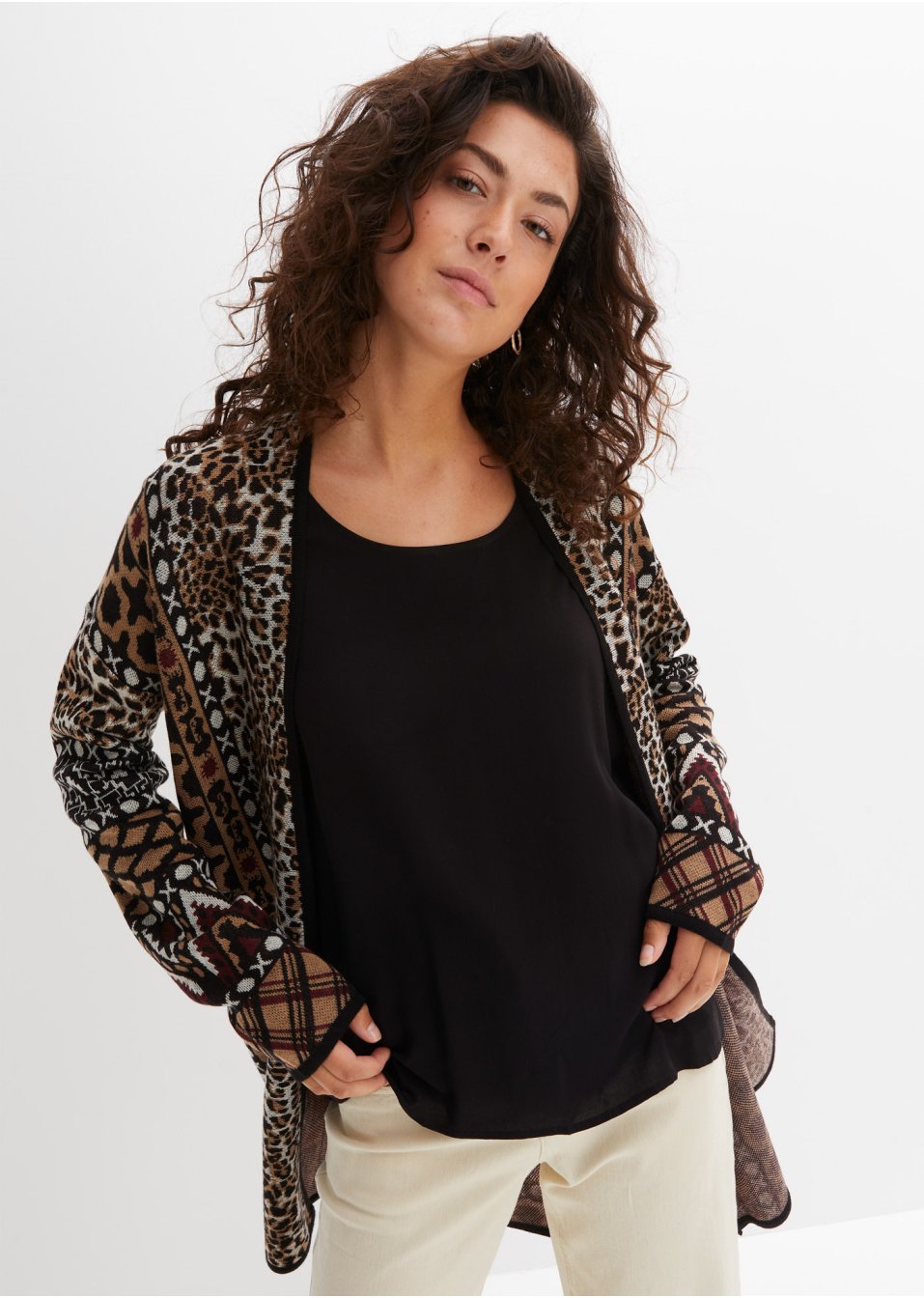 Gilet en maille avec jacquard multi-motifs