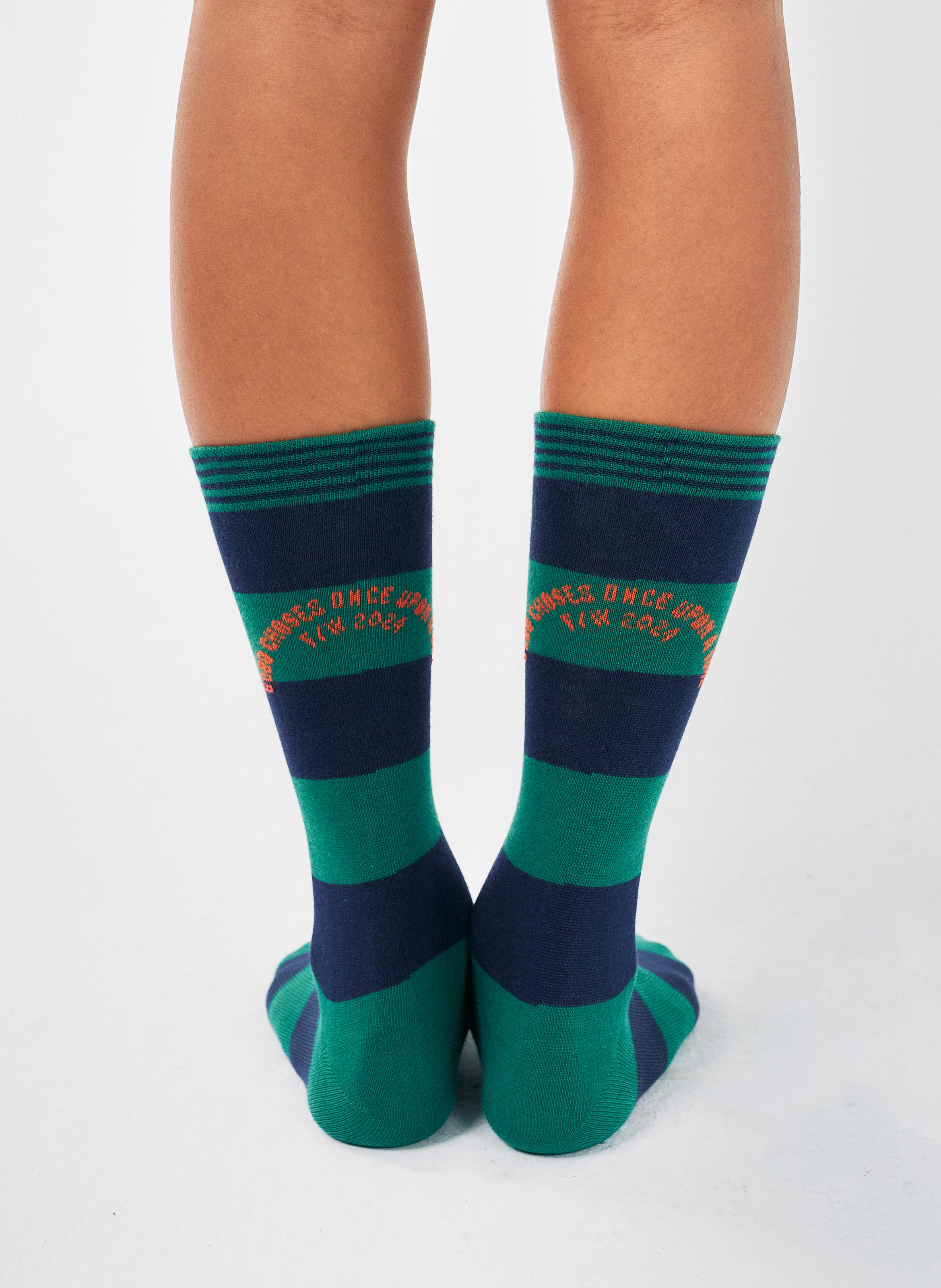 Chaussettes en coton mélangé à rayures | Multicolore