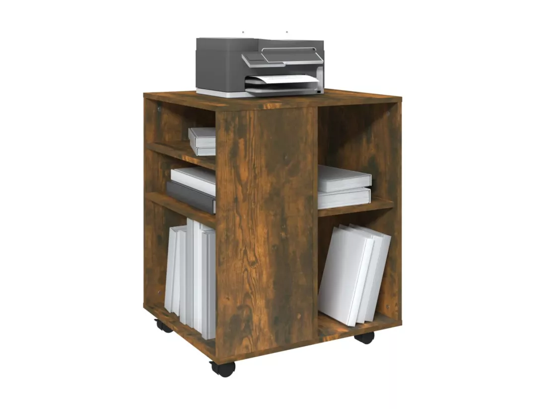 Armoire roulante Chêne fumé 60x53x72 cm Bois d'ingénierie