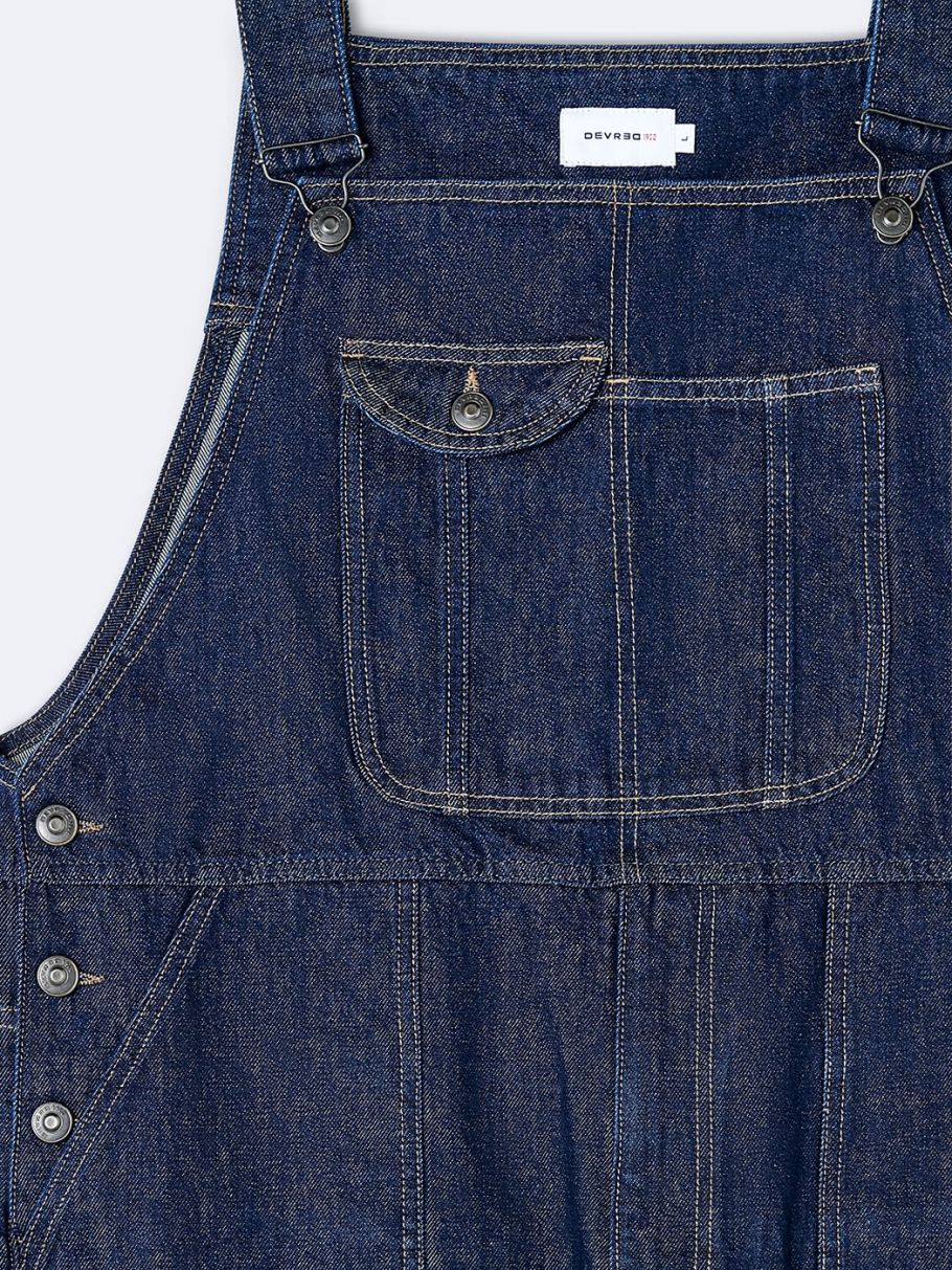 Salopette en coton denim brut