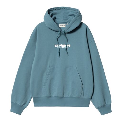 Carhartt WIP W' Hooded Ink Bleed Hættetrøje, Vancouver Blue/White, M