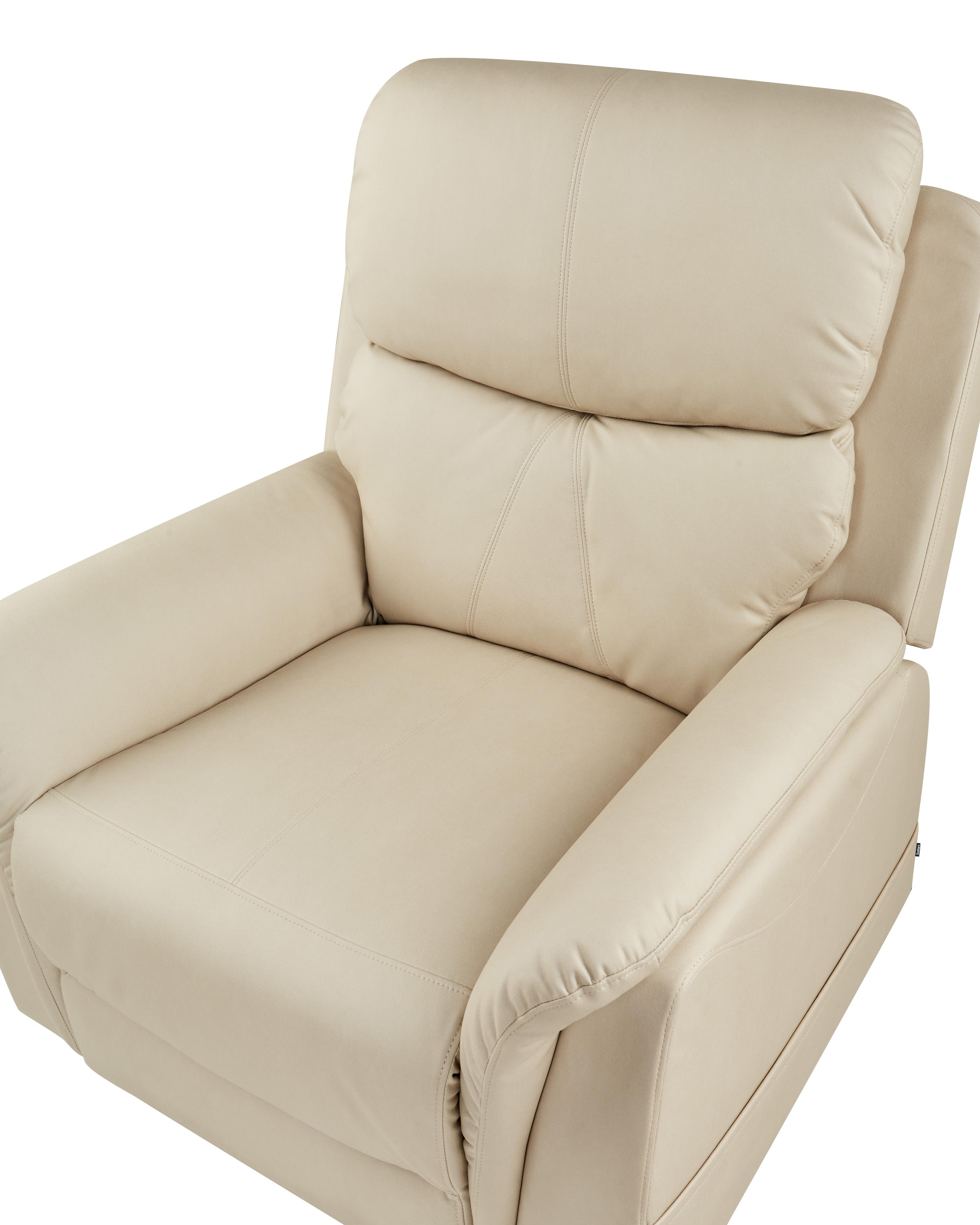 Elektrische relaxfauteuil GLORIE massagefunctie Kunstleer Lichtbeige