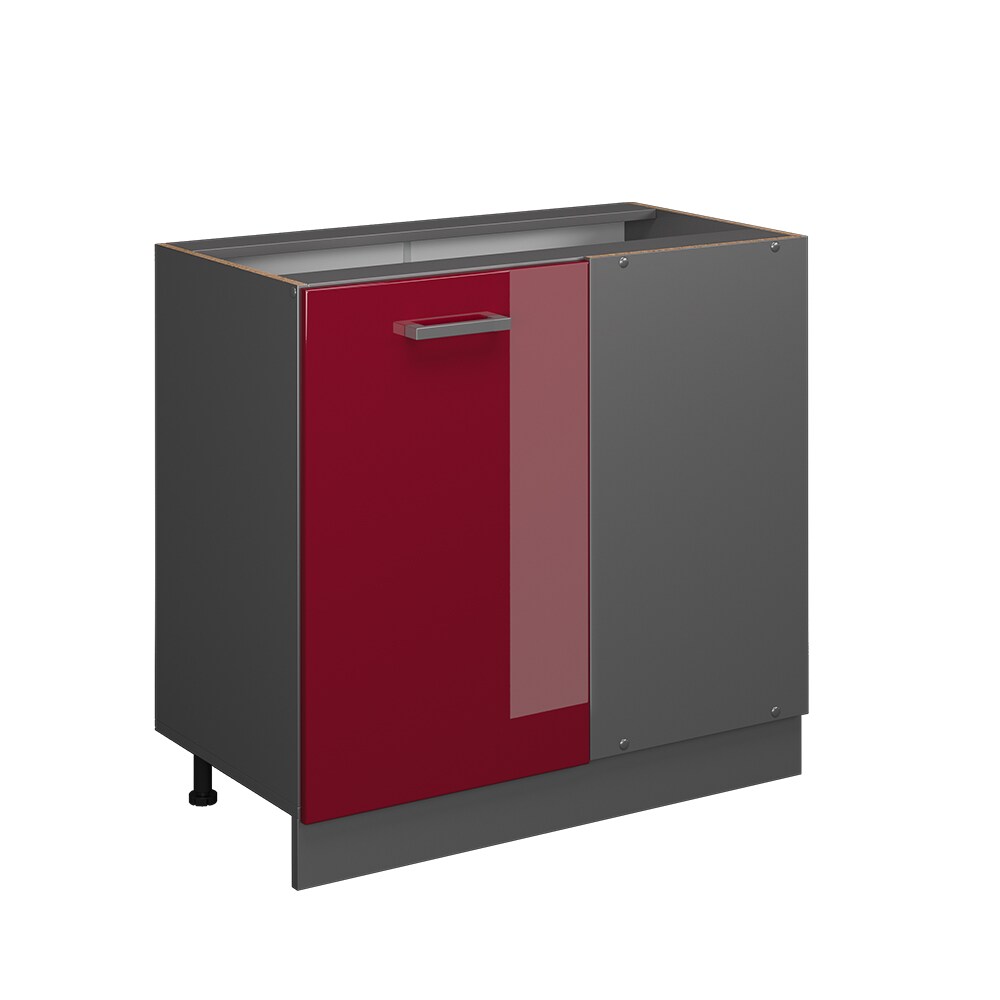 Vicco Eckunterschrank Küchenschrank Küchenzeile R-Line 86 cm Anthrazit Bordeaux Tür