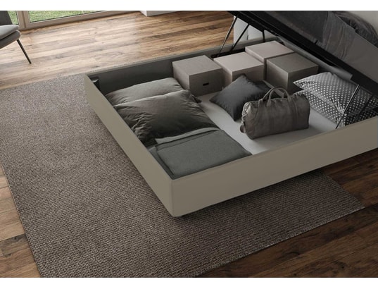 ITYHOME - Lit coffre mika 180x200 similicuir cappuccino