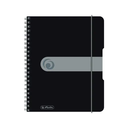 Herlitz Spiralblock schwarz, DIN A5, kariert, 80 Blatt