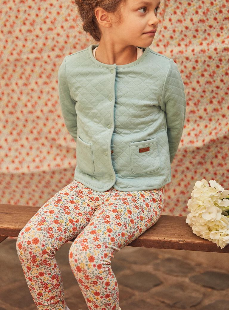 Legging ivoire à imprimé fleuri