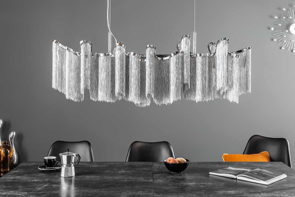 Extravagante Hängeleuchte ROYAL 120cm silber Hängelampe