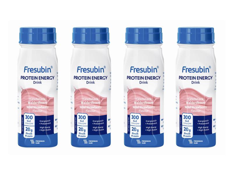 Fresubin Protein Energy Drink Walderdbeere 4 x 200 ml Hochkalorische Trinknahrung für besondere medizinische Zwecke
