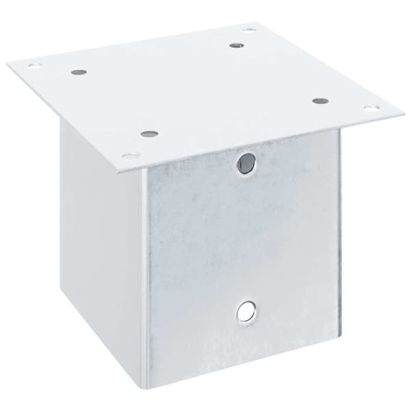 vidaXL Stolpebunner firkantet 4 stk sølv 141x141 mm galvanisert stål