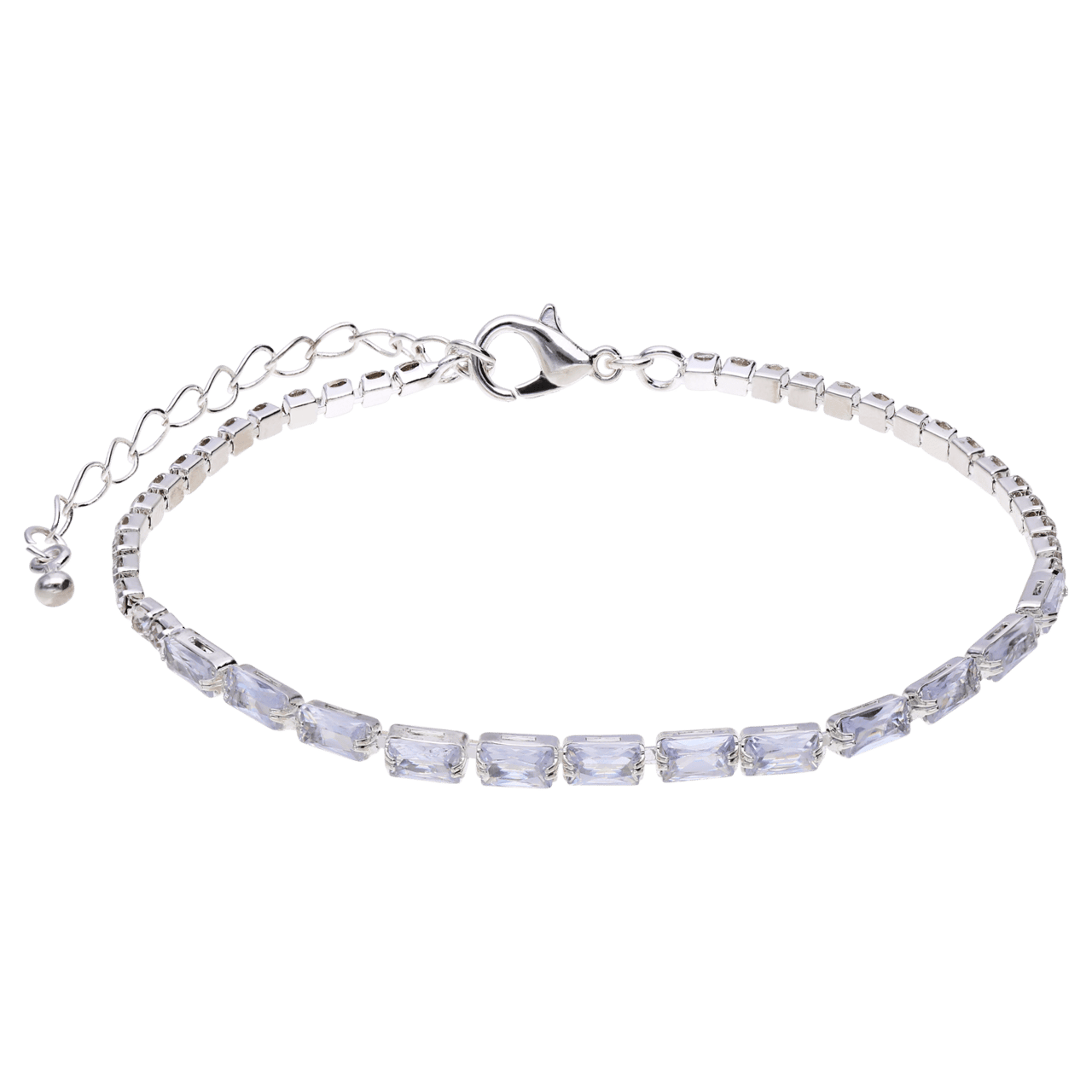 Zilverkleurige bijoux set ketting met oorbellen