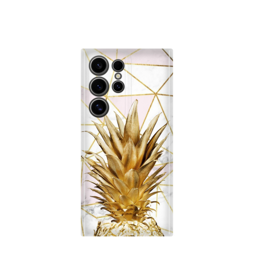 Samsung Galaxy S24 Ultra Kunststoff Hülle Ananas - Gold