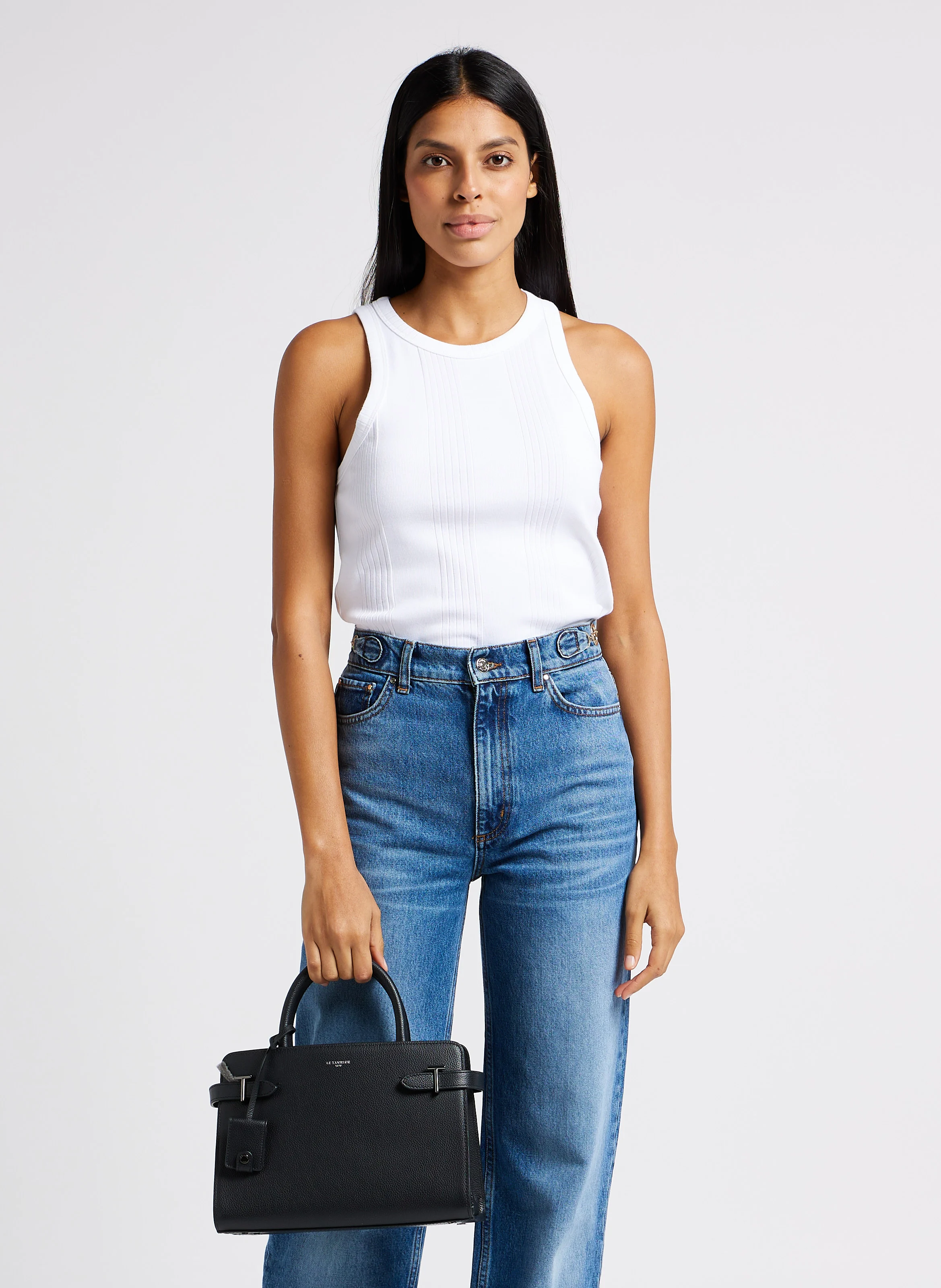 EMILIE - Sac à main en cuir grainé | Noir