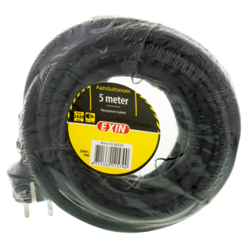 Aansluitsnoer 3x1.5mm² Neopreen 5 Meter Zwart