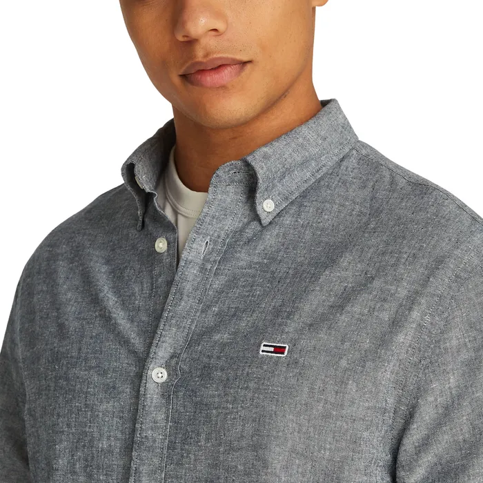 Tommy Hilfiger Regular Fit Linnen Blend Overhemd Heren