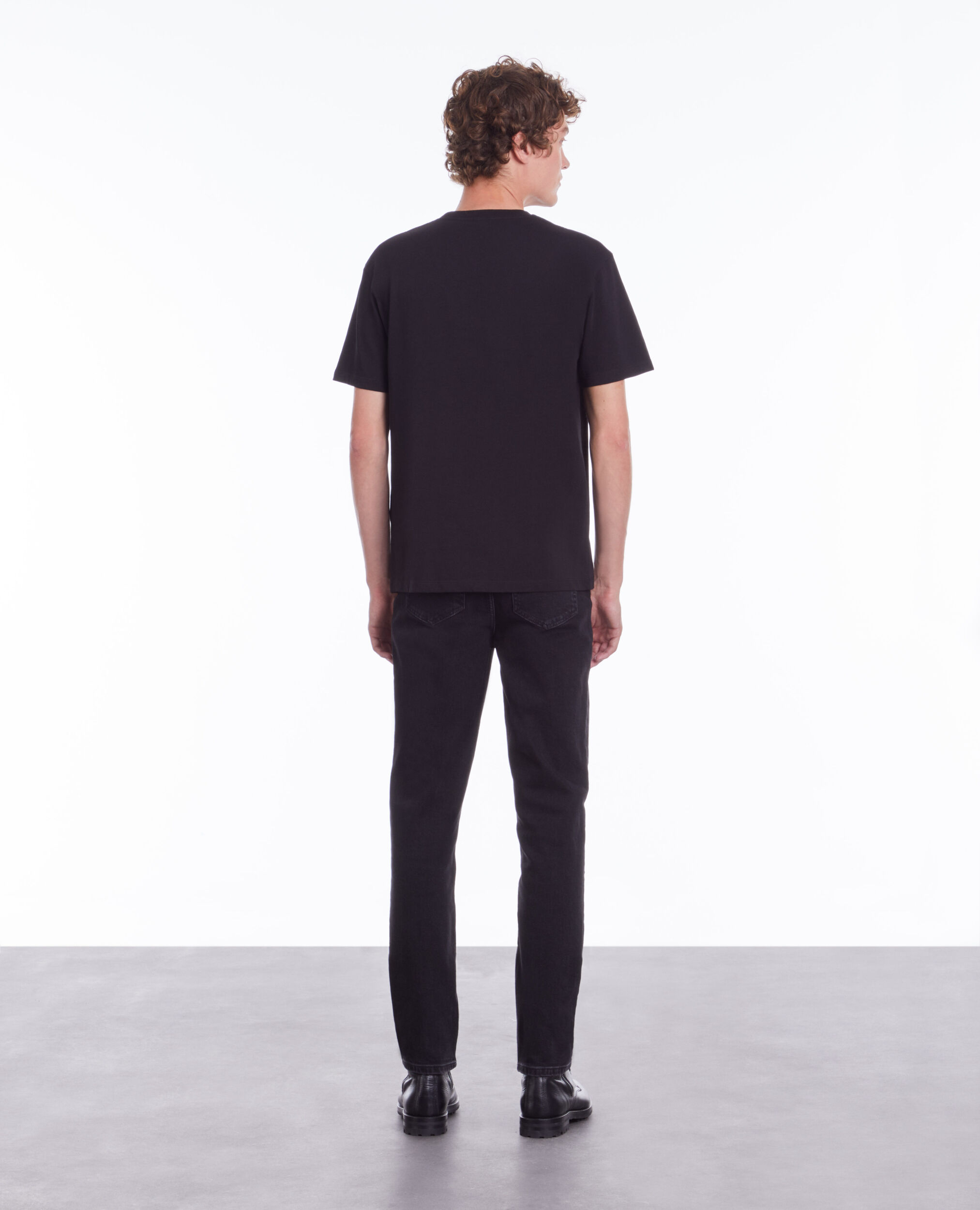 T-shirt noir avec broderie Dagger through heart