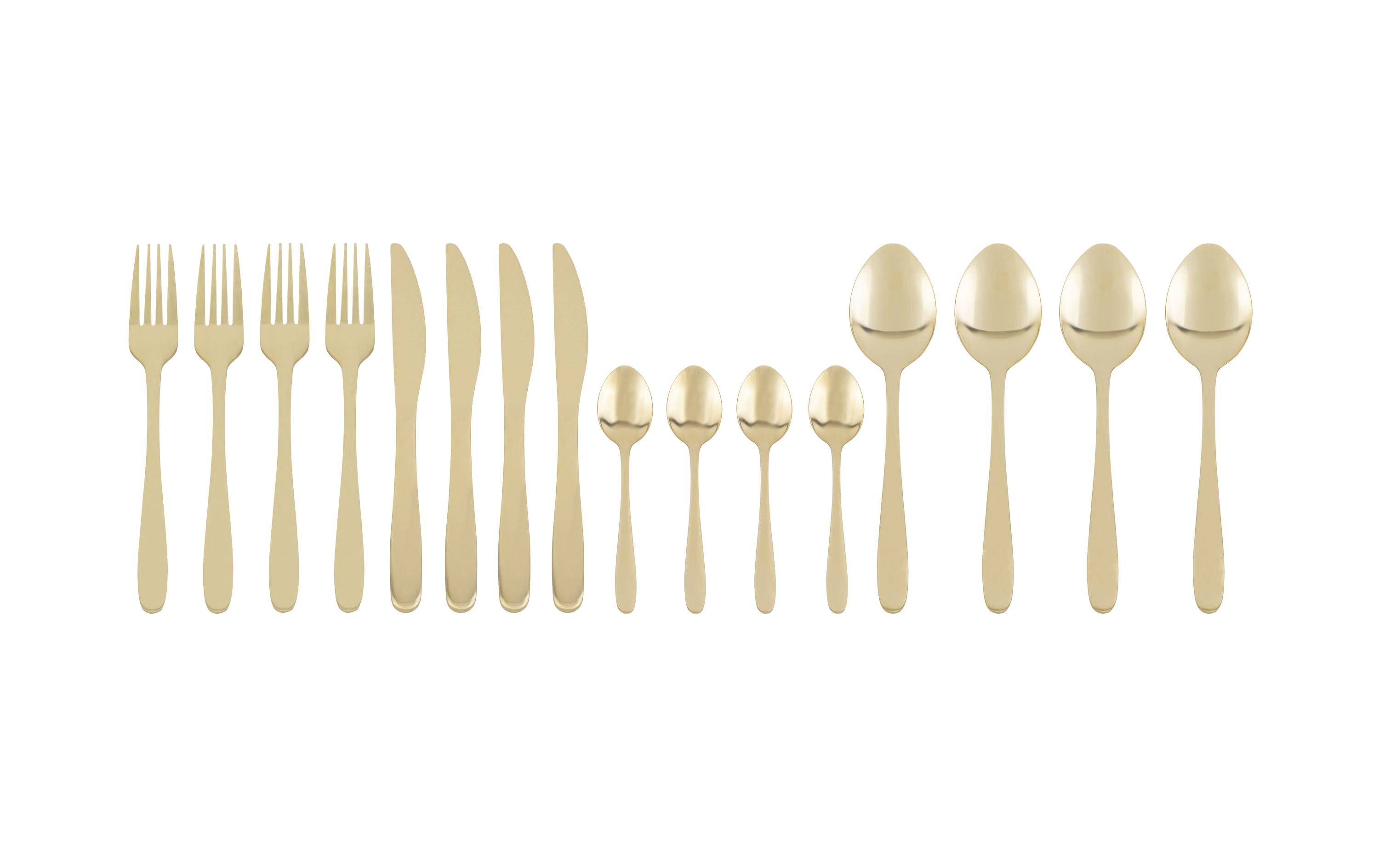 Besteck-Set 16-teilig, GoldEssbesteck-Set