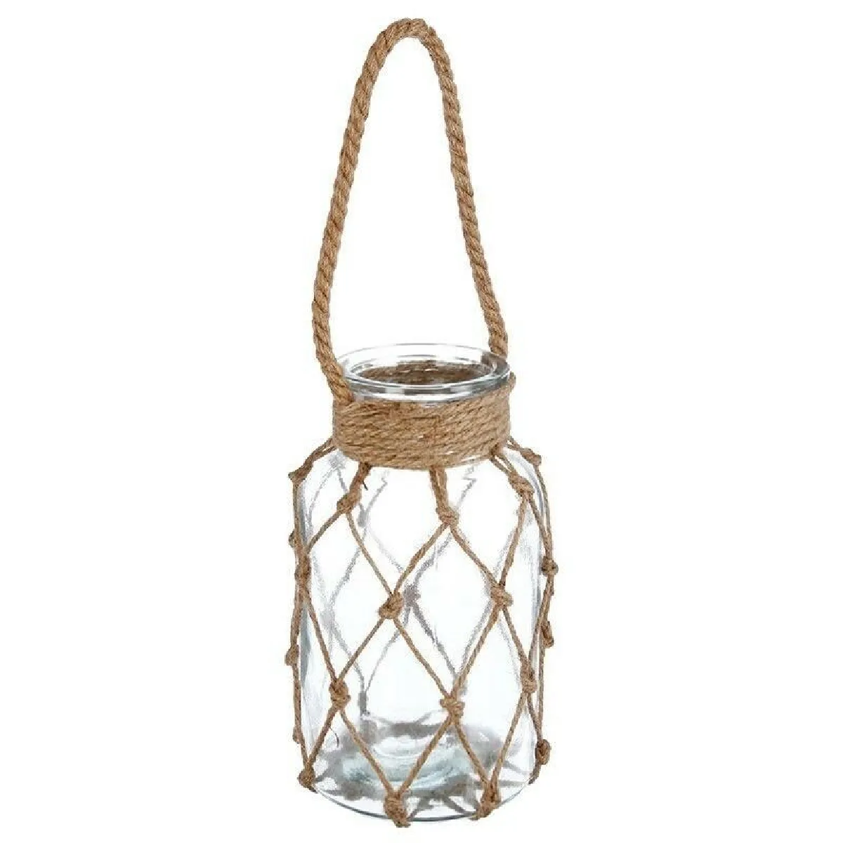 Vidrio Tealight Cuerda Rafia