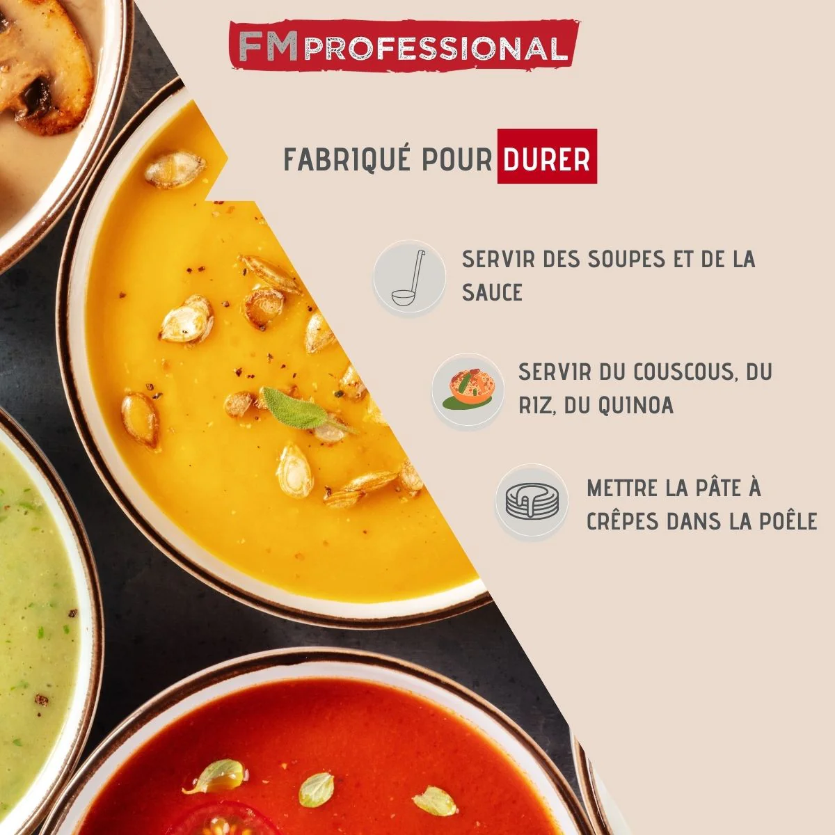 Louche de cuisine inox 31,2 cm l Divers FM Professional