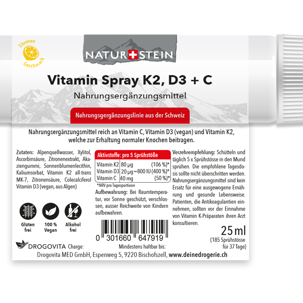 NATURSTEIN Vitamin K2 D3 + C<br>25 ml, Spray, Spray