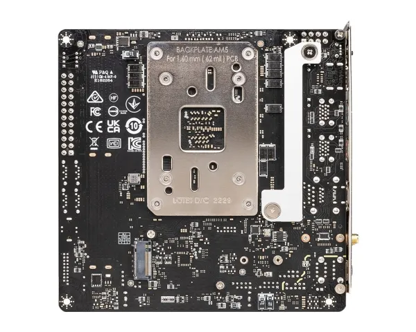 MSI MPG B650I EDGE WIFI - Bundkort - mini ITX - Socket AM5 - AMD B650 Chipset - USB 3.2 Gen 2, USB-C 3.2 Gen2, USB 3.2 Gen 1, USB-C 3.2 Gen 2x2 - 2.5 Gigabit LAN, Wi-Fi 6, Bluetooth - onboard grafik (CPU påkrævet) - HD Audio (8-kanaler)