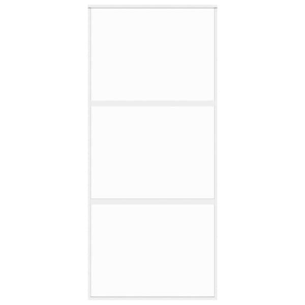 vidaXL Skyvedør hvit 90x205 cm herdet glass og aluminium