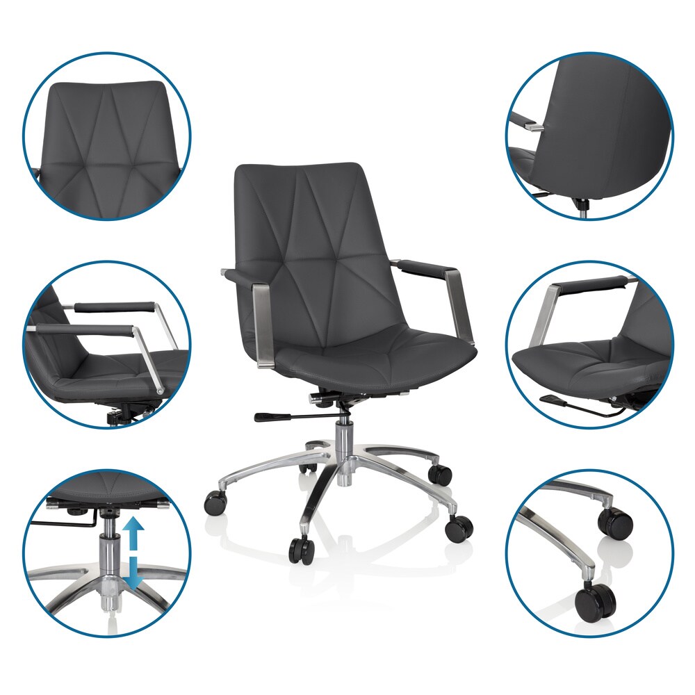Home Office Bürostuhl SARANTO II Kunstleder mit Armlehnen hjh OFFICE