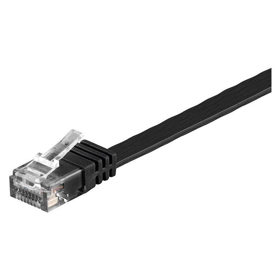 Cable RJ45 plat Cat 6 U/UTP (noir) - 5 m
