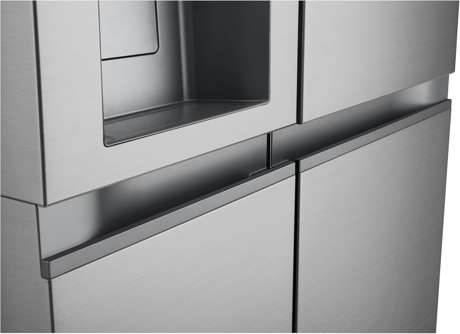 LG GSLE81PYBD, Side-by-Side Kühlschrank mit Eis-, Crushed Ice- & Wasserspender, 628 L, interner Wassertank, UVnano, DoorCooling+, LINEARCooling, Wi-Fi, Prime Silver [Energieklasse D]