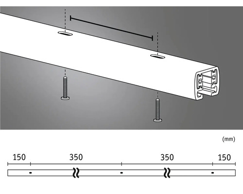 Paulmann URail rail 1 m chroom/mat 230V