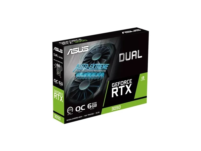 ASUS Dual GeForce RTX 3050 6GB - OC Edition - grafikkort - GF RTX 3050 - 6 GB GDDR6 - PCIe 4.0 - DVI, HDMI, DisplayPort
