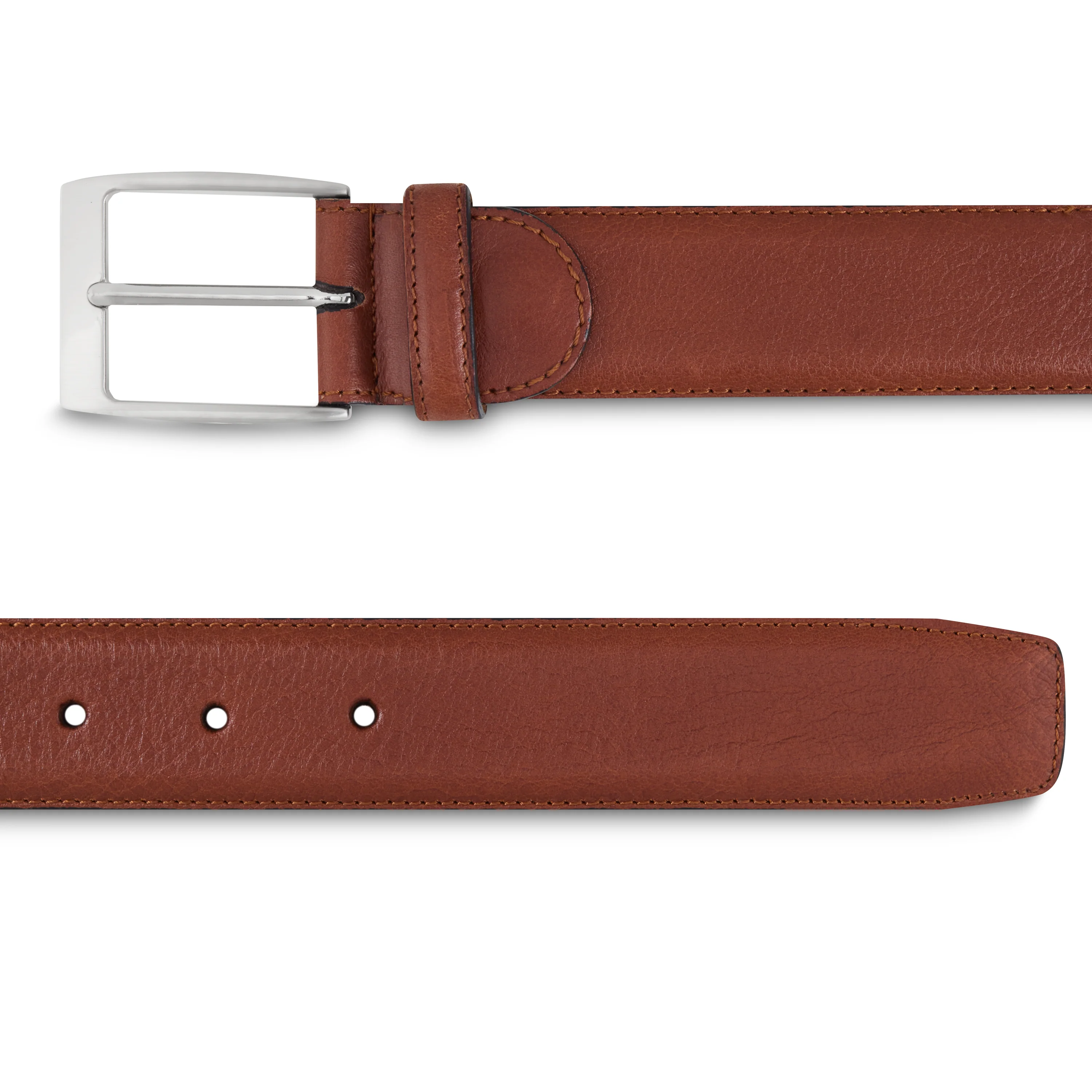 Ceinture homme en cuir grainé gold
