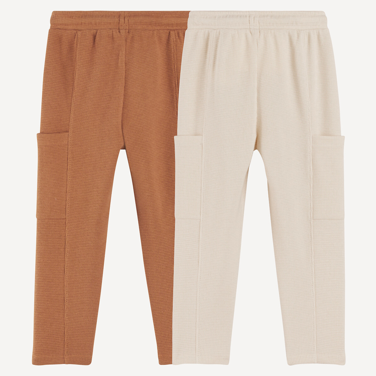 COLEÇÃO LA REDOUTE<br>Conjunto de 2 calças de jogging em malha waffle