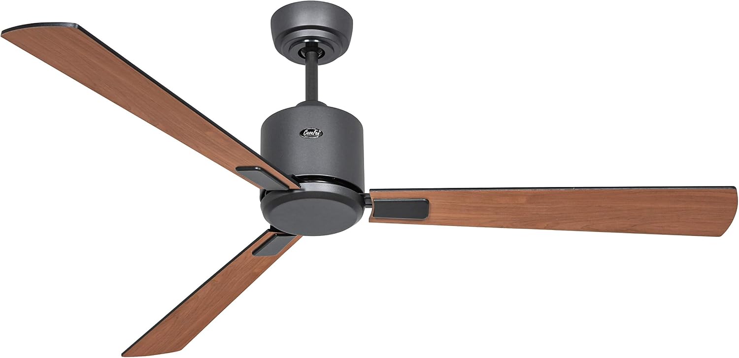 CasaFan ECO NEO III 132 WiFi Deckenventilator, Energiesparender & leiser Ventilator mit hochwertigen Holzflügeln, 6 Geschwindigkeiten mit Fernbedienung, für Räume bis 25 qm & Schrägen bis 23°