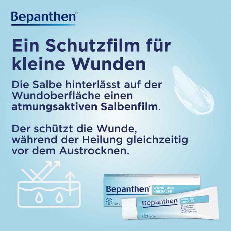 Bepanthen Wund- und Heilsalbe bei oberflächlichen Hautverletzungen, 50 g
