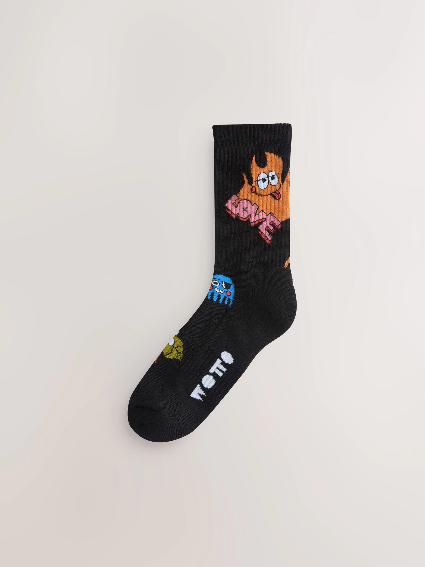 Zwart/Blauw - Wotto License Pattern Sports Socks 2 Pack