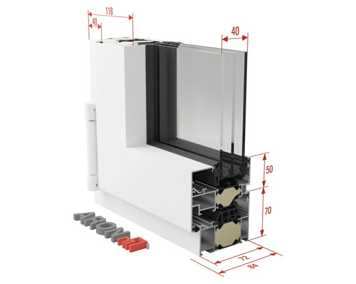 ARON Ternum aluminium raam RAL 7016 antracietgrijs, 2-vleugelig (kiep-draai) met beweegbare tussenstijl, 1300x900 mm, DIN links