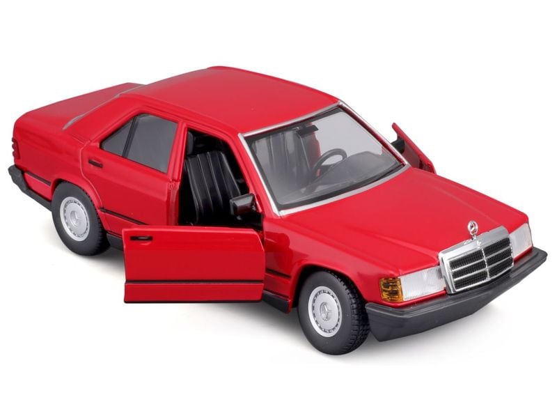 BBurago Mercedes Benz 190E 1987 Rot 1:24 Sammlermodell im Massstab 1:24