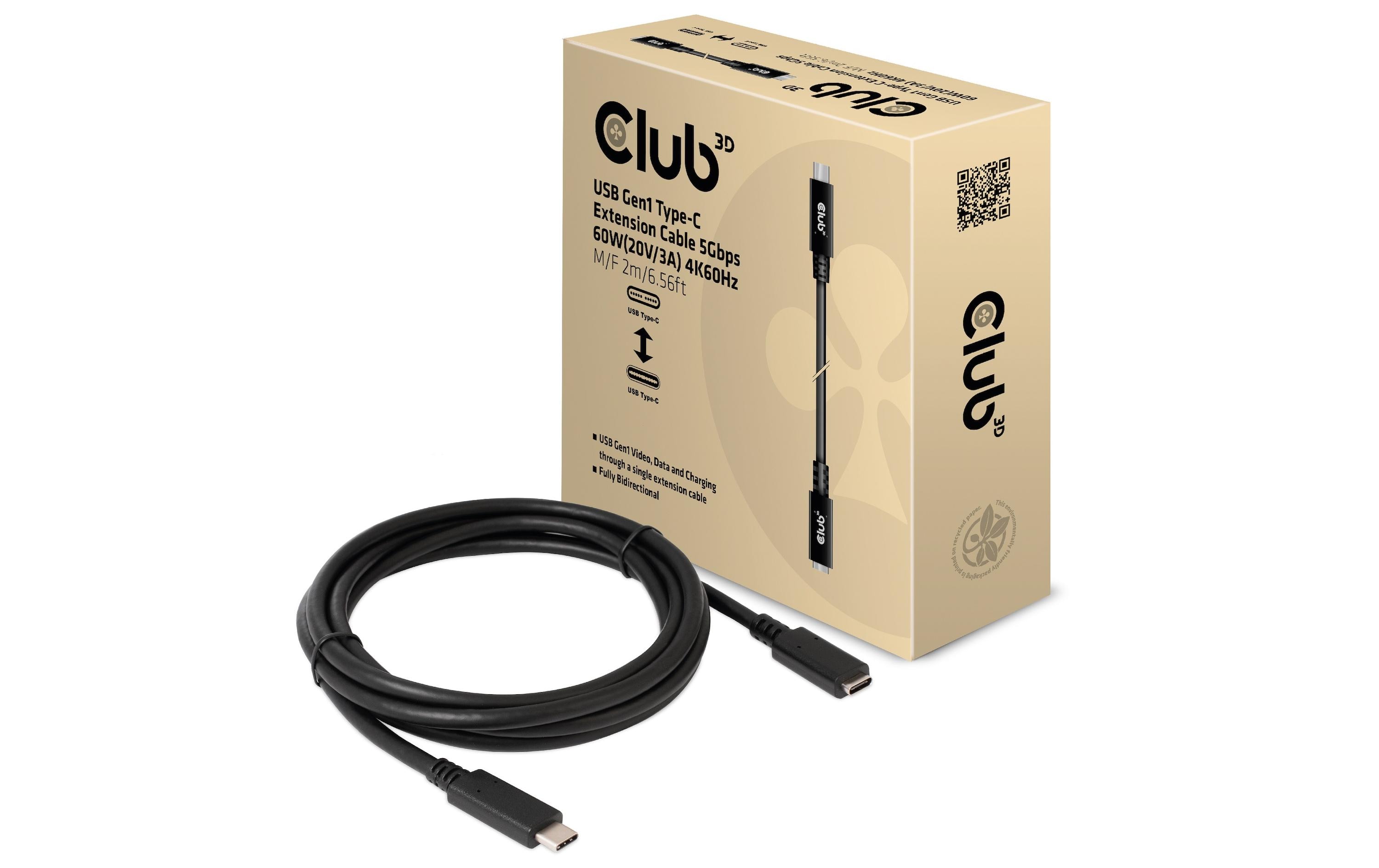 USB 3.0-Verlängerungskabel CAC-1529 USB C - USB C 2 mUSB 3.2 Gen1 Typ C-Verlängerungskabel.5 Gbps