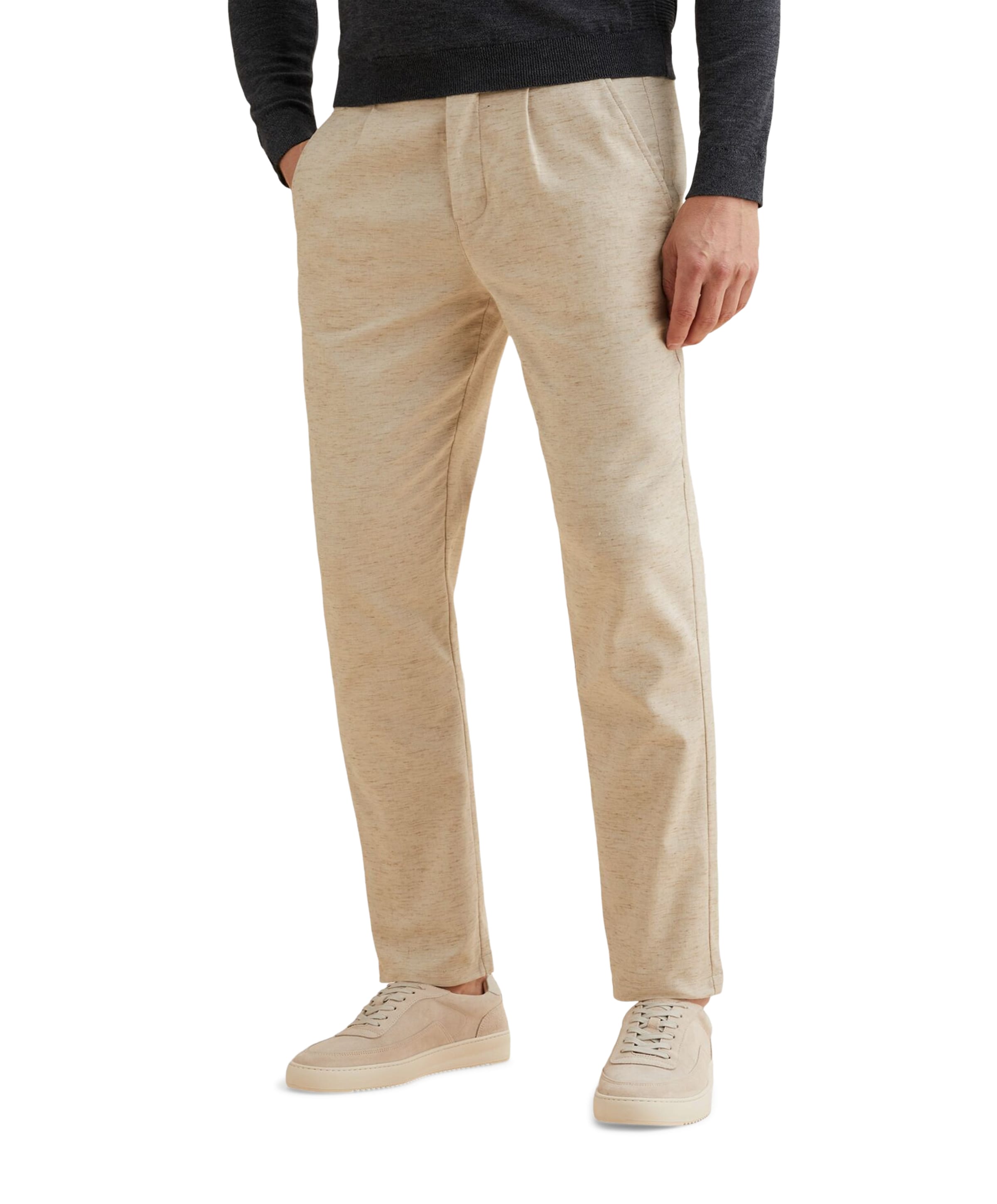 Vanguard V35 RELAXED CHINO LINEN STRETCH heren broek beige