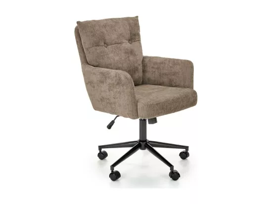 Fauteuil de bureau design tissu marron clair Persée