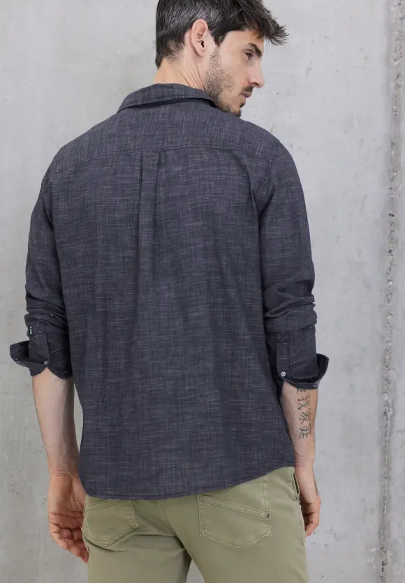 Chambray Hemd - navy blue