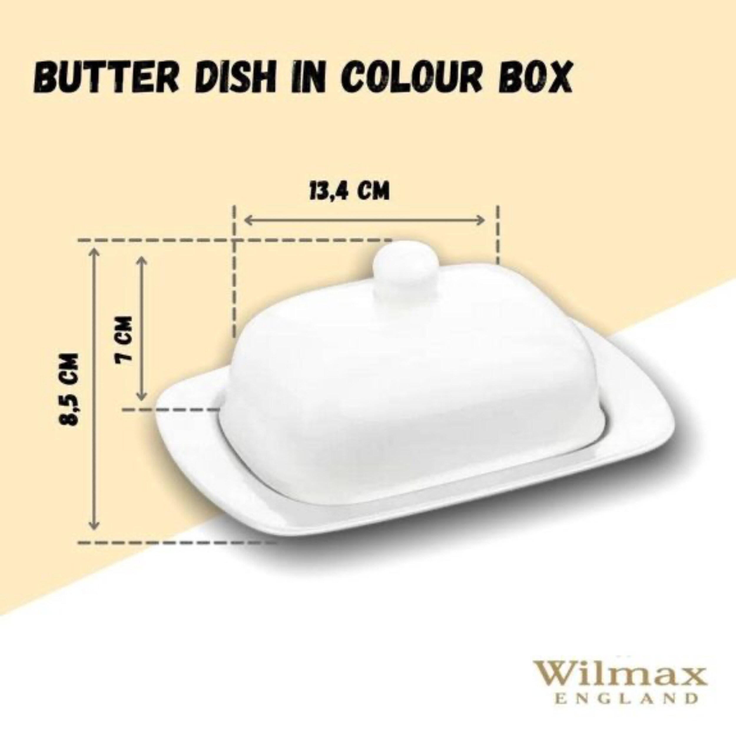 Butterdose aus Porzellan – Hochwertiges weißes Porzellan, in Geschenkbox