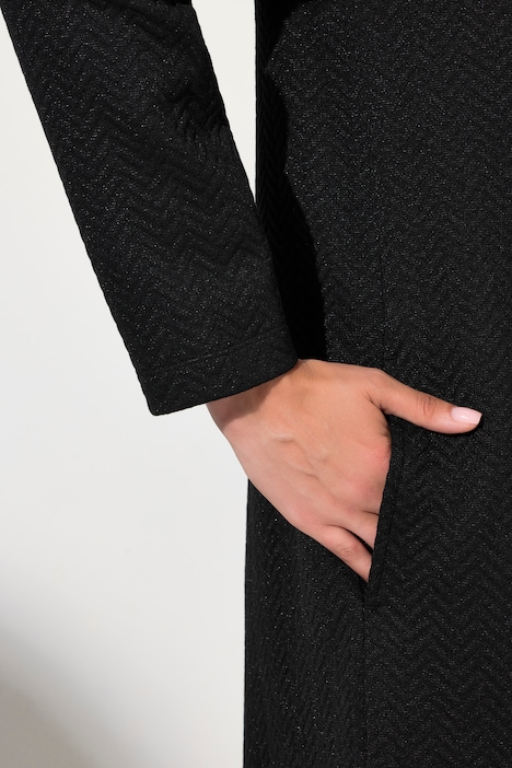 Sweatkleid, Metallic-Effekt, Stehkragen, Langarm