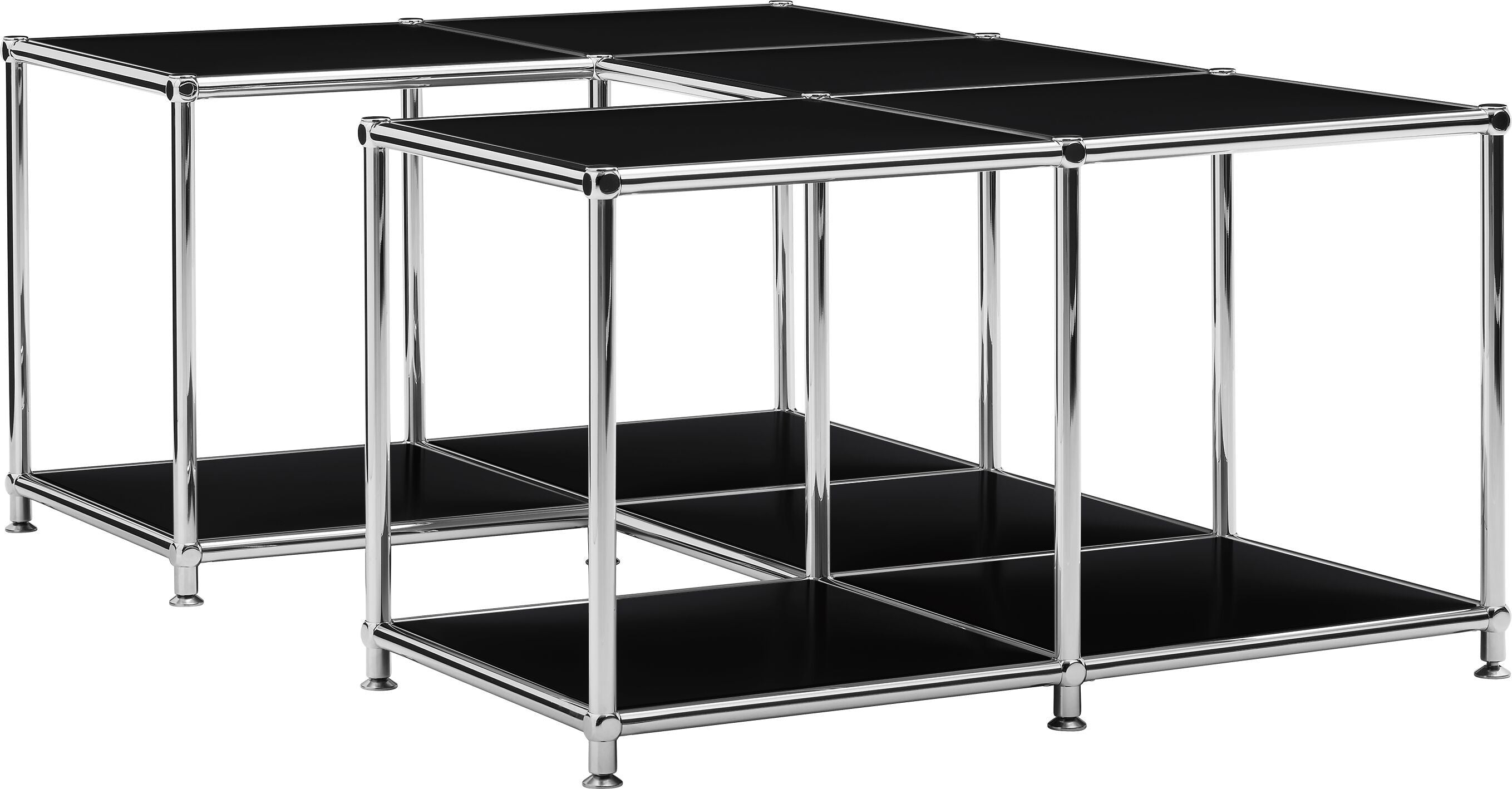 FLEXCUBE Salontisch - Schwarz / B: 114.5 cm x T: 77.5 cm x H: 42.5 cm