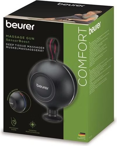 MG 101 Muskelmassagegerät Massage Gun SensorBoost Elektronische Muskelmassagepistole mit 5 Aufsätzen (10435) - Schwarz