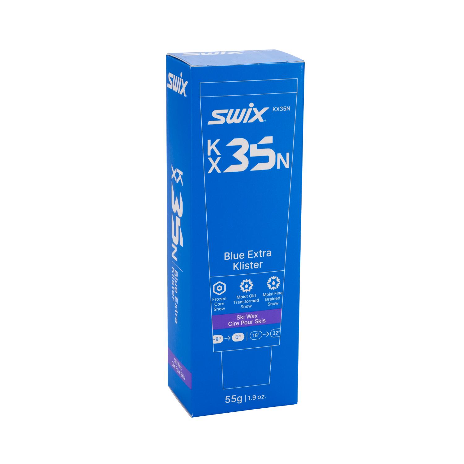 Swix KX35N Blue Special Klister Fungerer best på temperatur mellom 0°C to -8°C, men har et bredt bruksområde