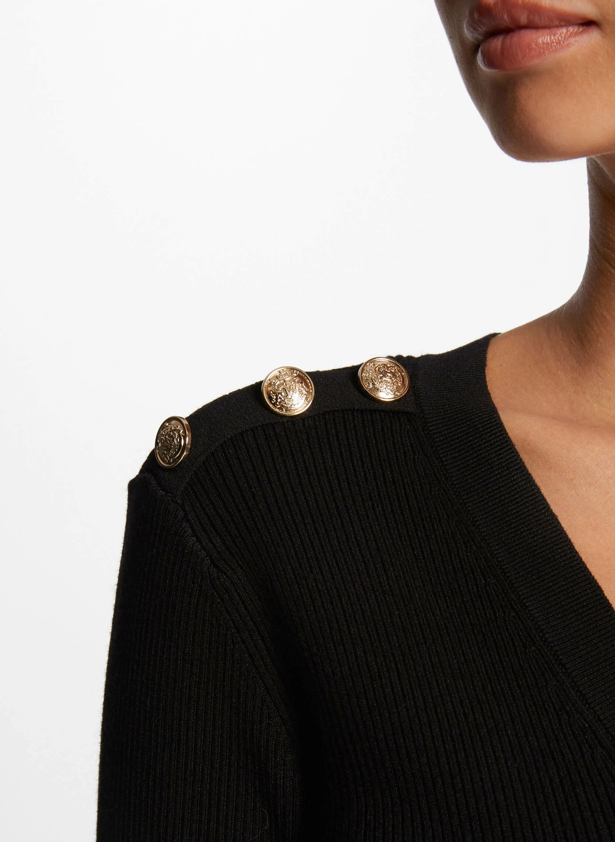 RMBROOK - Robe midi col V | Noir