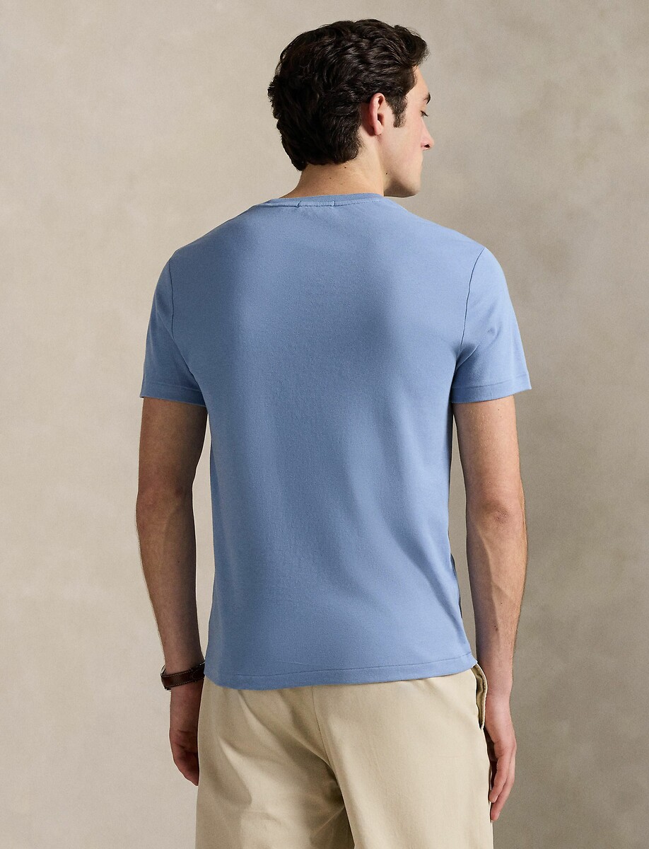 POLO RALPH LAUREN<br>Camiseta reta com gola redonda em malha interlock