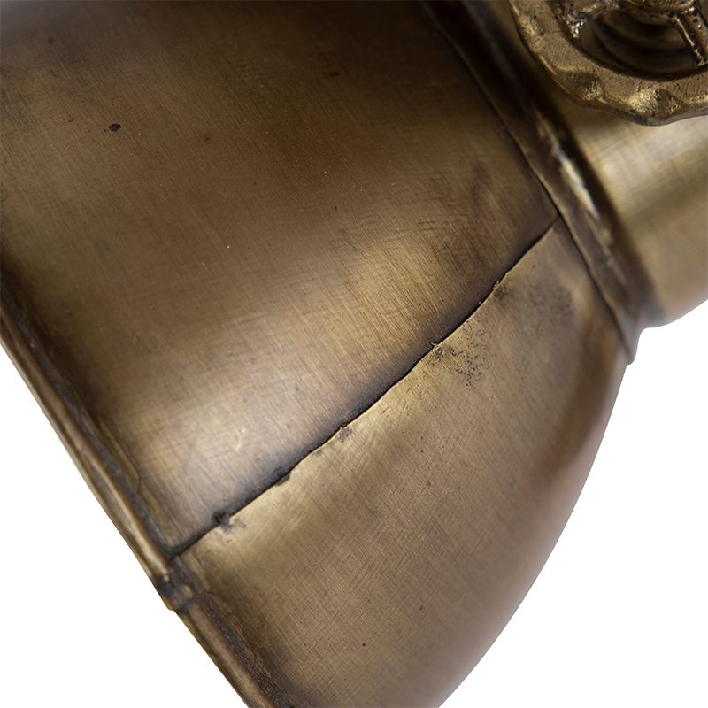 Plafondlamp brons met hout 3-lichts - Mangoes